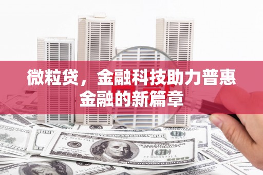 长岛微粒贷，金融科技助力普惠金融的新篇章