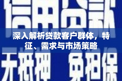 长岛深入解析贷款客户群体，特征、需求与市场策略