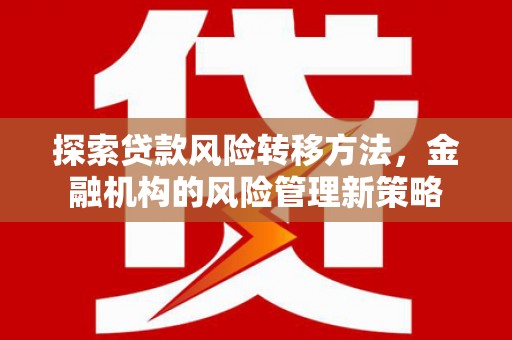长岛探索贷款风险转移方法，金融机构的风险管理新策略