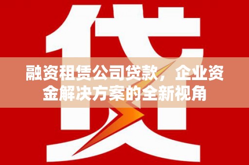长岛融资租赁公司贷款，企业资金解决方案的全新视角