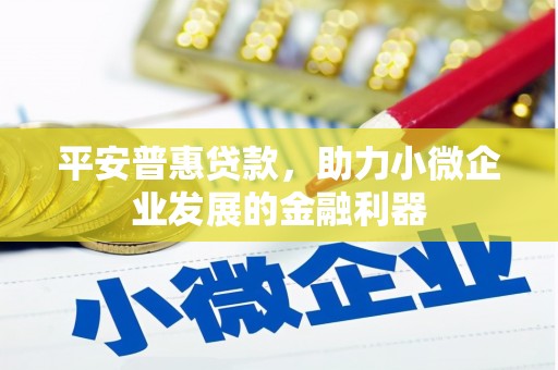 长岛平安普惠贷款，助力小微企业发展的金融利器