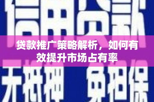 长岛贷款推广策略解析，如何有效提升市场占有率