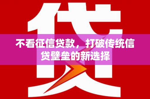 长岛不看征信贷款，打破传统信贷壁垒的新选择