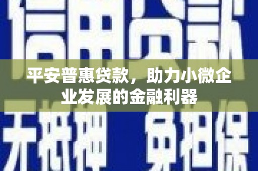长岛平安普惠贷款，助力小微企业发展的金融利器