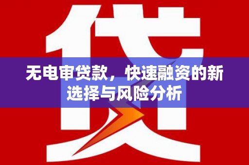 长岛无电审贷款，快速融资的新选择与风险分析