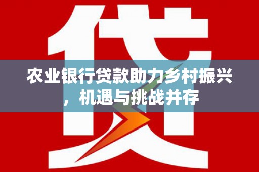 长岛农业银行贷款助力乡村振兴，机遇与挑战并存