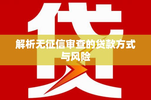 长岛解析无征信审查的贷款方式与风险